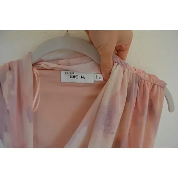 Misha Tillie Mesh Waterlily Print Midi Dress Size S - Picture 4 of 6